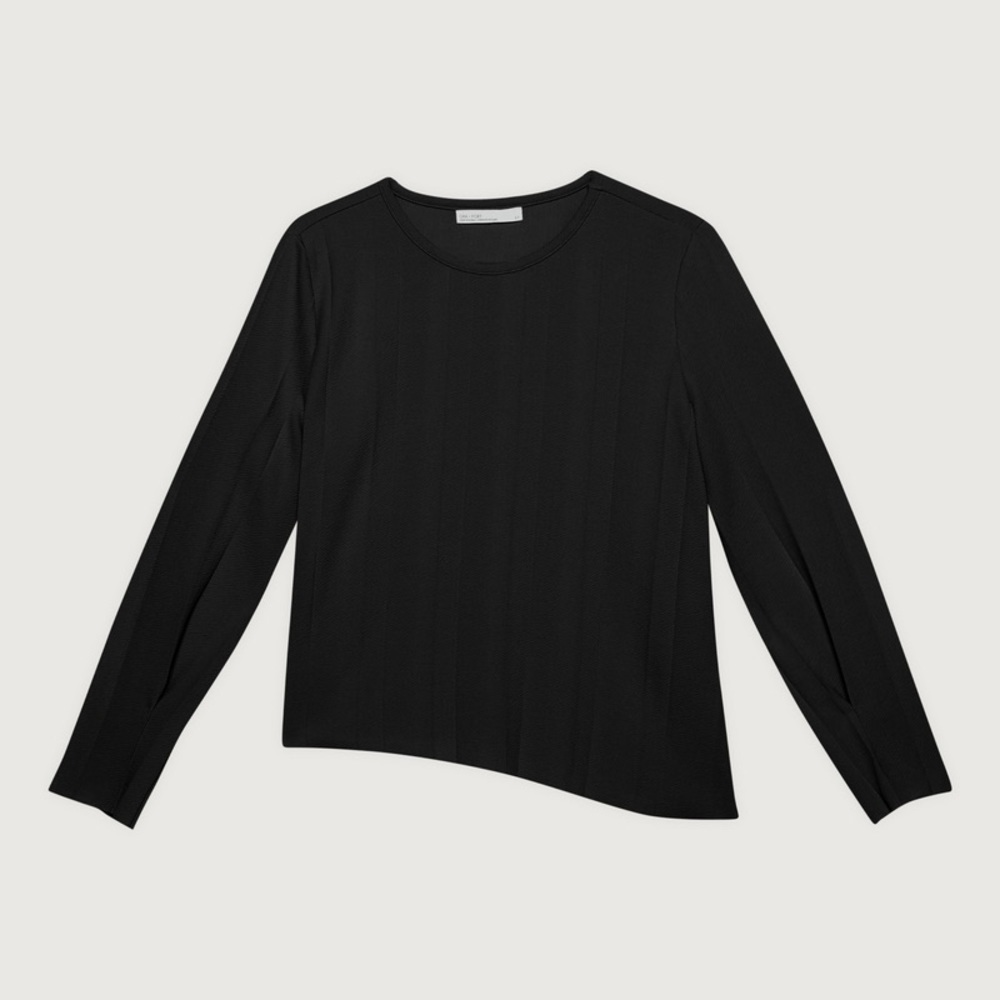 OAK + Fort • wide ribbed top with asymmetrical hemline